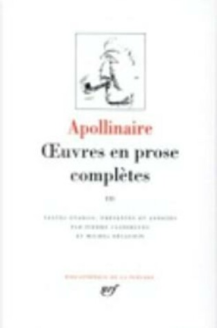 Cover of Oeuvres en prose 3