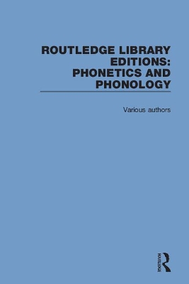 Book cover for Routledge Library Editions: Phonetics and Phonology