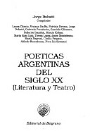 Cover of Poeticas Argentinas del Siglo XX