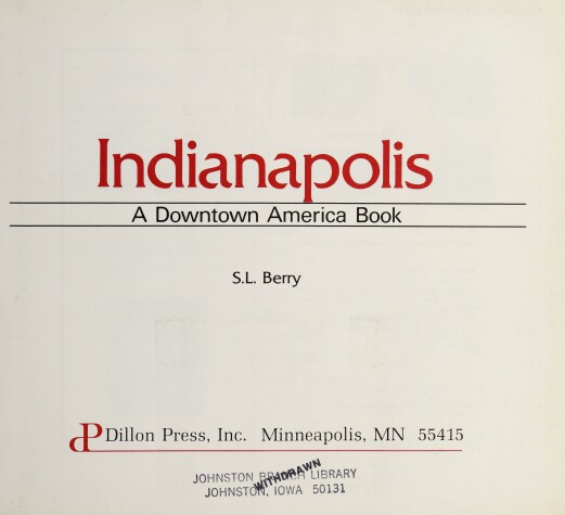 Book cover for Indianapolis