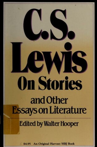Cover of On Stories, and Other Essays on Literature