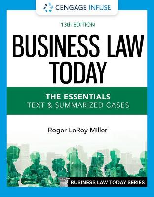 Cover of Cengage Infuse for Miller's Business Law Today, the Essentials: Text and Summarized Cases, 1 Term Printed Access Card