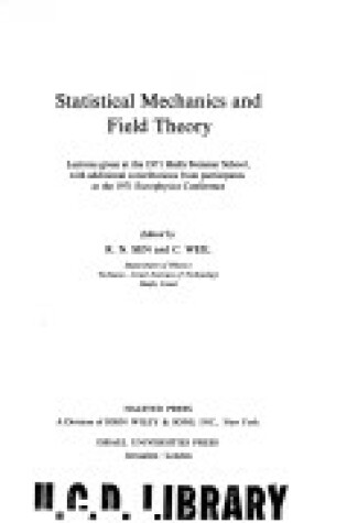 Cover of Sen: *Statistical* Mechanics & Field the