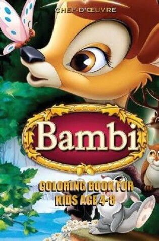 Cover of Bambi Coloring Book For Kids Age 4-8