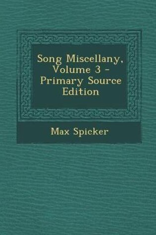 Cover of Song Miscellany, Volume 3