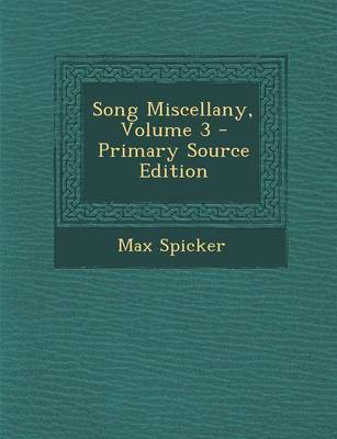 Book cover for Song Miscellany, Volume 3