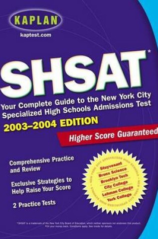 Cover of Shsat 2003-2004