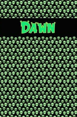 Cover of 120 Page Handwriting Practice Book with Green Alien Cover Dawn