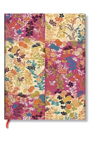 Cover of Kara-ori Pink (Japanese Kimono) Midi Lined Softcover Flexi Journal (Elastic Band Closure)