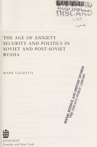 Cover of The Age of Anxiety