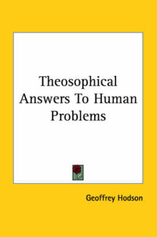 Cover of Theosophical Answers to Human Problems