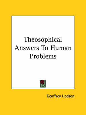 Book cover for Theosophical Answers to Human Problems