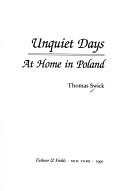 Book cover for Unquiet Days