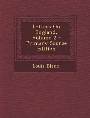 Book cover for Letters on England, Volume 2 - Primary Source Edition