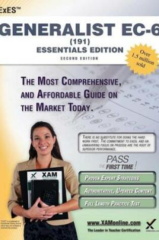 Cover of TExES Generalist Ec-6 (191) Essentials Edition Teacher Certification Study Guide Test Prep