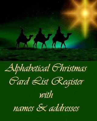 Book cover for Alphabetical Christmas Card List Register with names & addresses