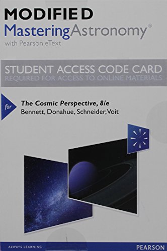 Book cover for Modified Mastering Astronomy with Pearson Etext -- Standalone Access Card -- For the Cosmic Perspective