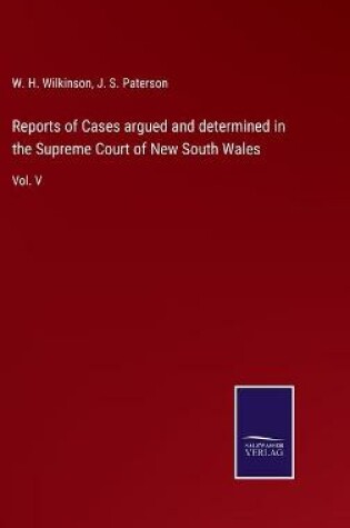 Cover of Reports of Cases argued and determined in the Supreme Court of New South Wales