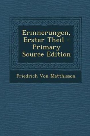 Cover of Erinnerungen, Erster Theil