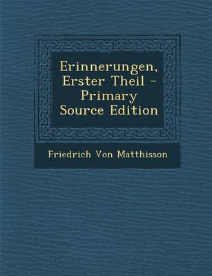 Book cover for Erinnerungen, Erster Theil