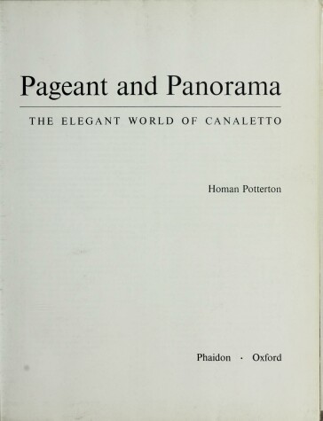 Book cover for Pageant and Panorama