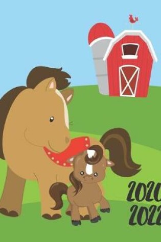 Cover of 2020-2022 Three 3 Year Planner Horse Foal Monthly Calendar Gratitude Agenda Schedule Organizer