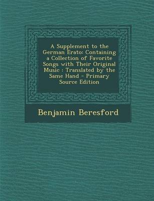 Book cover for A Supplement to the German Erato