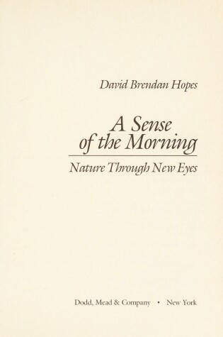 Cover of A Sense of the Morning