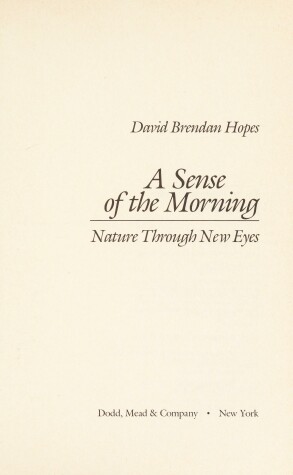 Cover of A Sense of the Morning