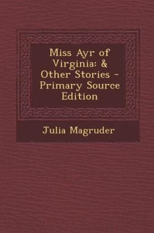 Cover of Miss Ayr of Virginia