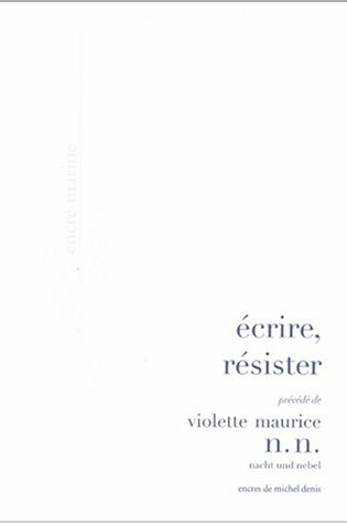 Cover of Ecrire, Resister