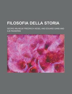 Book cover for Filosofia Della Storia