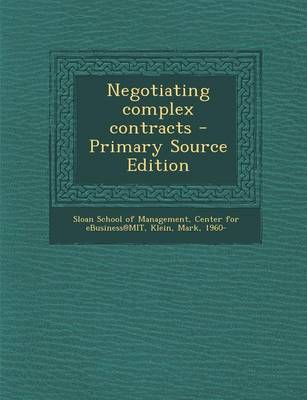 Book cover for Negotiating Complex Contracts