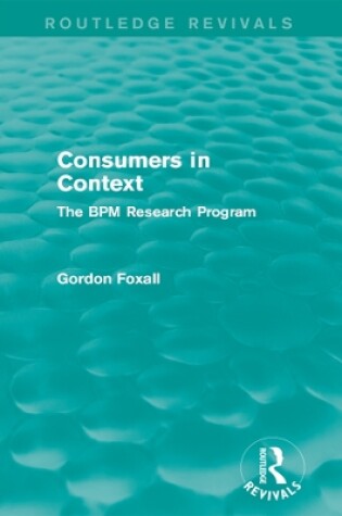 Cover of Consumers in Context