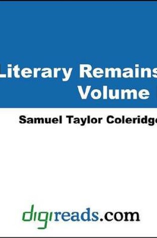 Cover of Literary Remains, Volume I