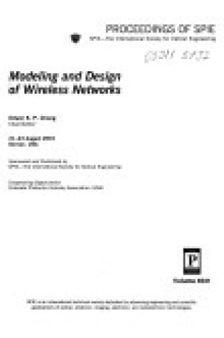 Cover of Modeling and Design of Wireless Networks