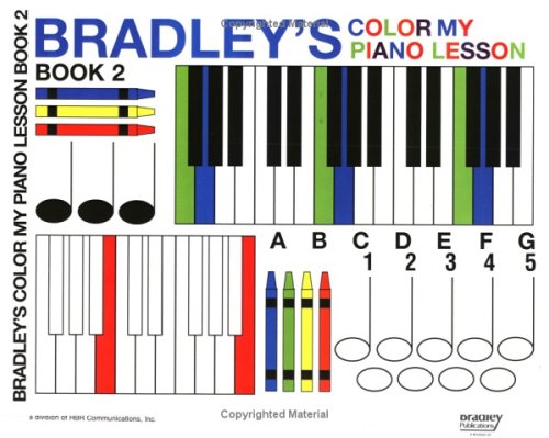 Book cover for Bradley's Color My Piano Lesson, Bk 2