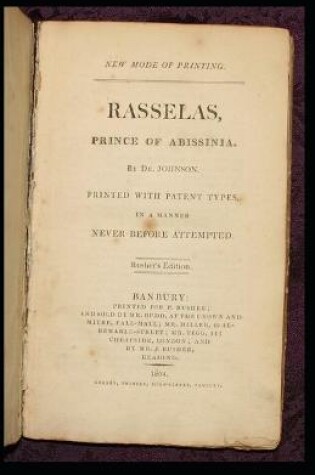 Cover of Rasselas, Prince of Abyssinia annotated