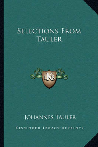 Cover of Selections From Tauler