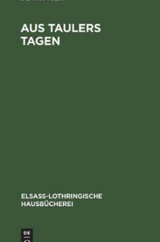 Cover of Aus Taulers Tagen