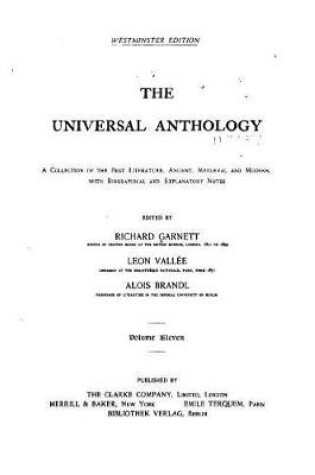 Cover of The Universal Anthology, a Collection of the Best Literature, Ancient, Mediaeval and Modern