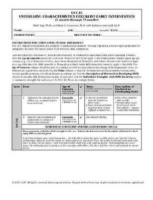 Book cover for Underlying Characteristics Checklist - Early Intervention (UCC-EI)