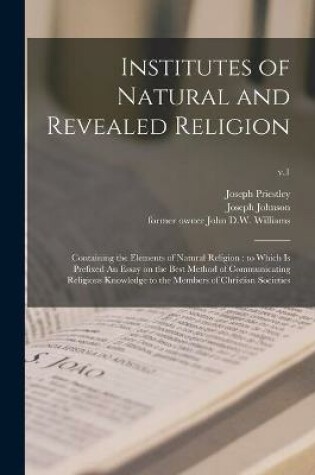 Cover of Institutes of Natural and Revealed Religion