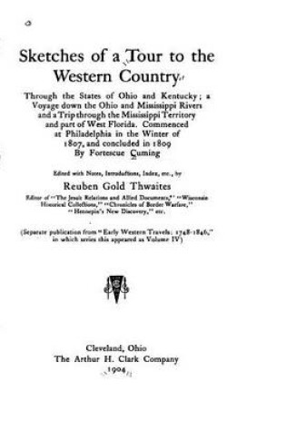 Cover of Sketches of a tour to the Western Country