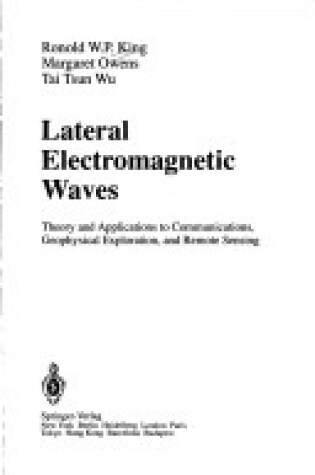 Cover of Lateral Electromagnetic Waves