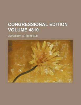 Book cover for Congressional Edition Volume 4810