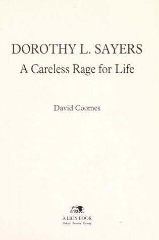 Cover of Dorothy L.Sayers