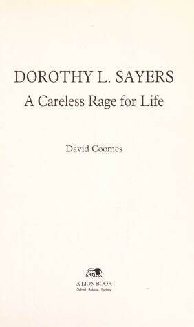 Book cover for Dorothy L.Sayers