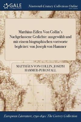 Book cover for Matthaus Edlen Von Collin's Nachgelassene Gedichte