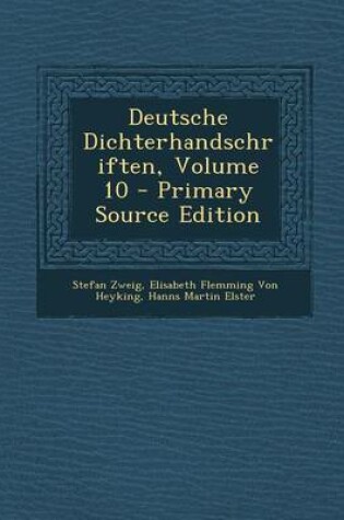 Cover of Deutsche Dichterhandschriften, Volume 10